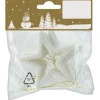 6 Sternanhänger aus Kunststoff Weiß mit Glitter 7,5 cm