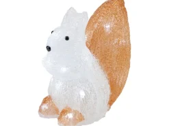 Acryl-Eichhörnchen LED Weiß-Braun