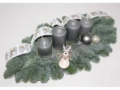 Adventsgesteck mit 4 Kerze 45 cm Anthrazit