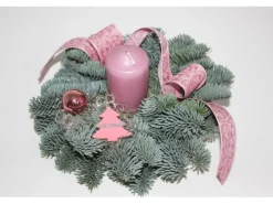 Adventsgesteck Nobilis mit 1 Kerze Ø 23 cm Altrosa