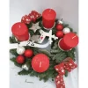Adventskranz 30 cm Garniert Rot