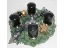 Adventskranz inkl. 4 Kerzen Ø 30 cm Schwarz