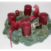 Adventskranz mit 4 Kerze Ø 30 cm Bordeaux