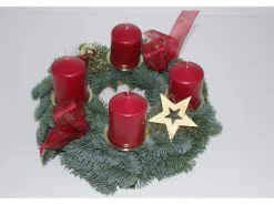 Adventskranz mit 4 Kerze Ø 30 cm Altrot