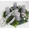 Adventskranz Mixgrün mit 4 Kerze Ø 35 cm Grau