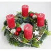 Adventskranz Mixgrün  mit 4 Kerze Ø 35 cm Rot