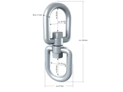 AMANKA XL-Hängesessel Drehwirbel 10 x 125 mm  bis 420 kg Silber