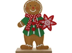 Aufsteller Lebkuchenmann aus Holz mit Filz 30 cm