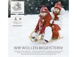 Bambiniwelt by Rafael K. Hörnerrodel 100cm Holzschlitten aus Buchenholz Hörnerschlitten mit Zugseil Rodelschlitten mit Leichtlauf-Stahlkufenbeschlägen