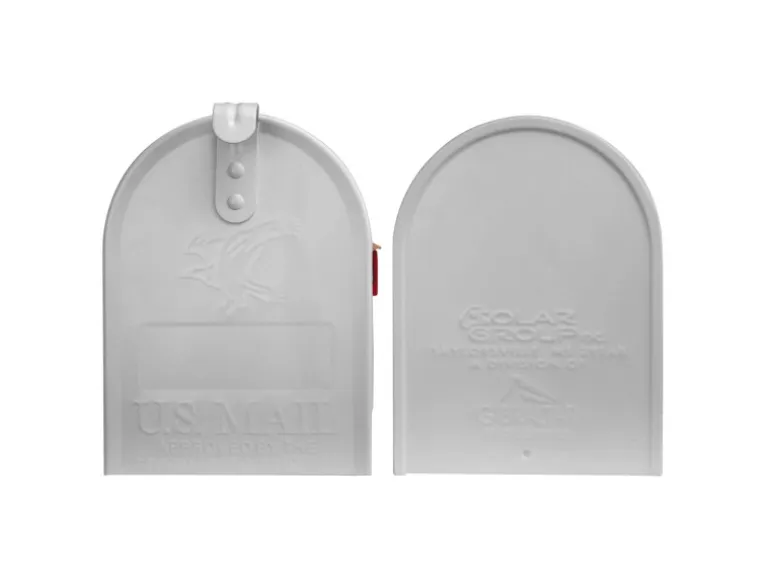 Banjado Amerikanischer Briefkasten Weiß 48x22x16cm US Mailbox Letterbox Postkasten Stahl Pulverbeschichtet Motiv Vogel Auf Tannenzweig