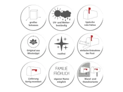 Banjado Amerikanischer Briefkasten Grün 48x22x16cm US Mailbox Letterbox Postkasten Stahl Pulverbeschichtet Motiv Vogel Auf Tannenzweig