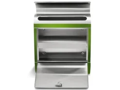 Banjado Briefkasten Edelstahl 38x43x12.5cm Rostfrei Mit Zeitungsfach Mit Motiv Motiv Vogel Auf Tannenzweig