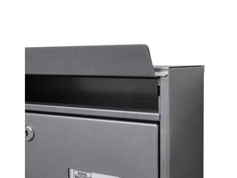 Banjado Briefkasten Silber 36.2x32.2x10cm Groß / Inkl. Montagematerial & 2 Schlüsseln / Mit Namensschild Motiv Vogel Auf Tannenzweig