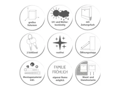 Banjado Design Briefkasten Schwarz Pulverbeschichtet 39x47x14cm 2 Schlüssel Mit Zeitungsfach Motiv Vogel Auf Tannenzweig