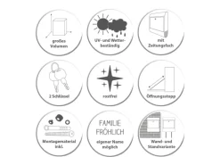 Banjado Design Briefkasten Weiß Pulverbeschichtet 39x47x14cm 2 Schlüssel Mit Zeitungsfach Motiv Vogel Auf Tannenzweig