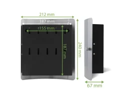 Banjado Design Schlüsselkasten Aus Edelstahl Für 10 Schlüssel 24x21,5x7cm Mit Magnetverschluss Motiv Vogel Auf Tannenzweig