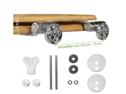 Banjado Design WC Sitz Bambus Holz Toilettendeckel Mit Absenkautomatik Klodeckel WC-Sitz Soft Close Mit Motiv Vogel Auf Tannenzweig