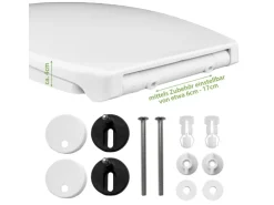 Banjado Familien WC Sitz Mit Absenkautomatik Universeller Klodeckel Mit Kindersitz Hochwertiges Polypropylen Mit Motiv Vogel Auf Tannenzweig