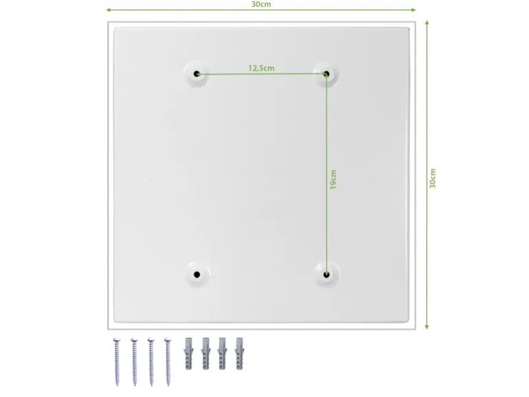 Banjado Großer Schlüsselkasten Glas 30x30cm Weiß Scharnier Links 50 Haken Beschreibbar Magnetisch Motiv Vogel Auf Tannenzweig
