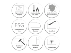 Banjado Herdabdeckplatte Glas 1 Teilig 60x52CM Schneidebrett Herdabdeckung Mit Motiv Vogel Auf Tannenzweig