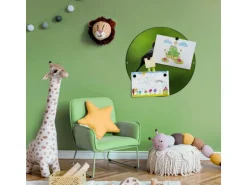 Banjado Magnettafel Rund Größe 47cm Magnetwand Schwarz Aus Metall Magnetpinnwand Pinnwand Motiv Vogel Auf Tannenzweig