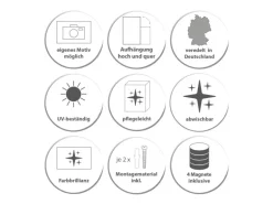 Banjado Magnettafel 78x37cm Magnetwand  Weiß Aus Metall Magnetpinnwand Pinnwand Inkl. 4 Magnete Motiv Vogel Auf Tannenzweig