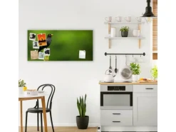 Banjado Magnettafel 78x37cm Magnetwand  Weiß Aus Metall Magnetpinnwand Pinnwand Inkl. 4 Magnete Motiv Vogel Auf Tannenzweig