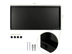 Banjado Magnettafel 78x37cm Magnetwand  Schwarz Aus Metall Magnetpinnwand Pinnwand Inkl. 4 Magnete Motiv Vogel Auf Tannenzweig