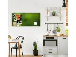 Banjado Magnettafel 78x37cm Magnetwand  Schwarz Aus Metall Magnetpinnwand Pinnwand Inkl. 4 Magnete Motiv Vogel Auf Tannenzweig