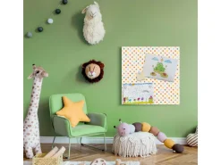 Banjado Magnettafel 50x50cm Magnetwand Weiß Aus Metall Magnetpinnwand Pinnwand Inkl. 4 Magnete Motiv Bunte Punkte