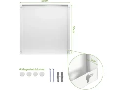 Banjado Magnettafel 50x50cm Magnetwand Weiß Aus Metall Magnetpinnwand Pinnwand Inkl. 4 Magnete Motiv Bunte Punkte