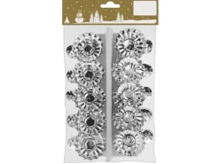 Baumkerzenhalter Metall Silber 10 Stück