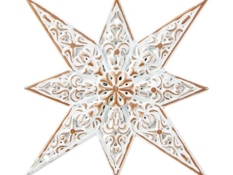 Baumschmuckfigur Stern Weiß-Gold