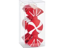 Baumschmuck-Set Bonbon 4-teilig Rot-Weiß