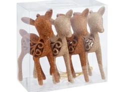 Baumschmuck-Set Hirsch 4-teilig Braun-Gold