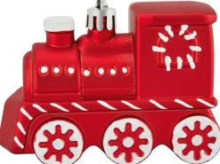 Baumschmuck-Set Lokomotive 3-teilig Rot-Weiß