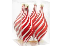 Baumschmuck-Set Ornament 4-teilig 10 cm x 14 cm Rot