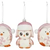Baumschmuck-Set Pinguine 3-teilig Rosa