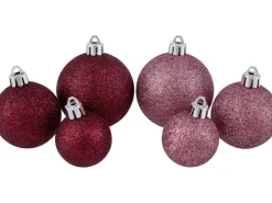 Baumschmuck-Set Rosa-Beerenrot 3-fach sortiert