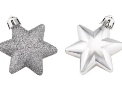 Baumschmuck-Set Sterne 12-teilig Silber