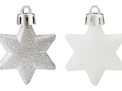 Baumschmuck-Set Sterne 12-teilig Silber