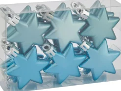 Baumschmuck-Set Sterne 12-teilig 5 cm Türkis
