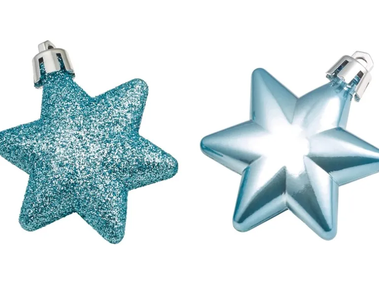 Baumschmuck-Set Sterne 12-teilig Hellblau