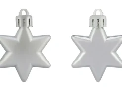Baumschmuck-Set Sterne 12-teilig 5 cm Silber