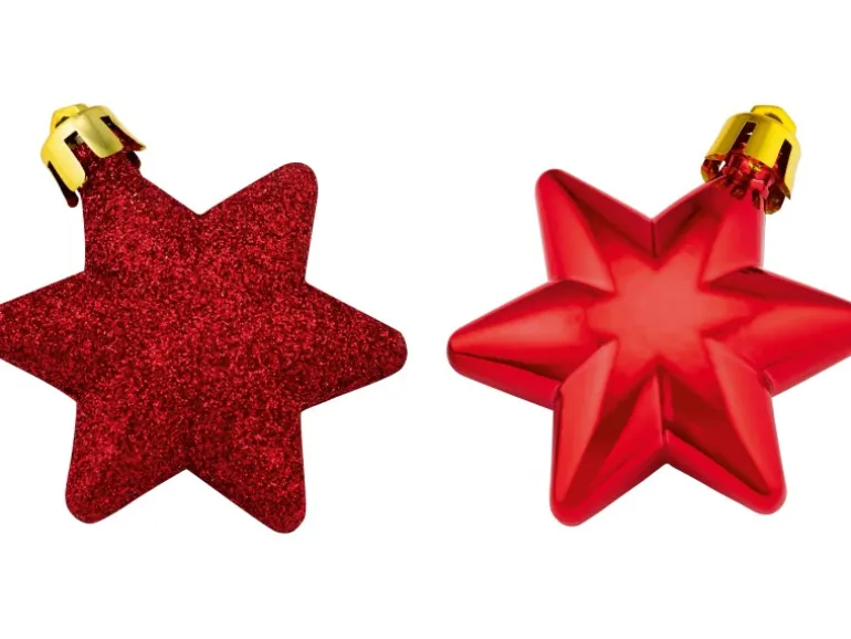 Baumschmuck-Set Sterne 12-teilig Rot