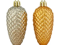 Baumschmuck-Set Tannenzapfen Braun-Kupfer 6 Stück