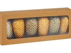 Baumschmuck-Set Tannenzapfen Braun-Kupfer 6 Stück