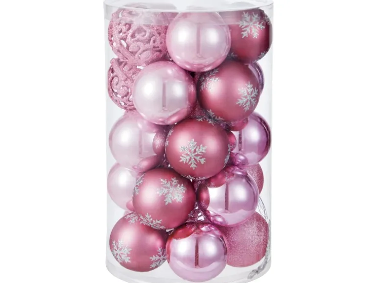 Baumschmuck-Set 25-teilig Rosé