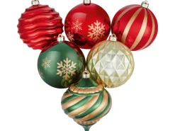 Baumschmuck-Set 6-teilig Rot-Weiß-Grün