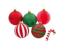 Baumschmuck-Set 50-teilig US-Style Grün/Rot/Weiß